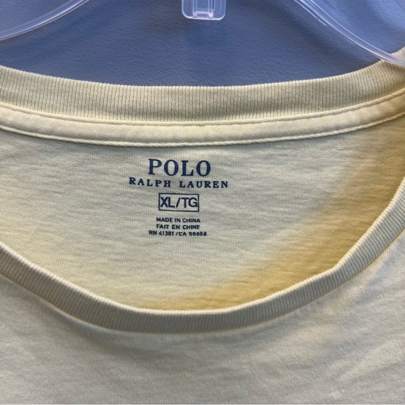 Polo by Ralph Lauren Men's Light Yellow Long Sleeve Tee - Picture 4 of 4